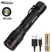 Alonefire H36 LED Rechargeable Flashlight P8 torch 18650 Battery Outdoor Camping Powerful USB Led Flash light 2024 - buy cheap