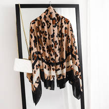 Leopardo impressão feminino lenço de algodão quente praia xales foulard pashmina hijab cachecóis para senhora 2021 moda nova 2024 - compre barato