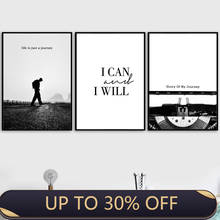 Walk Man Typewriter Life Quotes Wall Art Canvas Painting Nordic Posters And Prints Black White Wall Pictures For Living Room 2024 - buy cheap