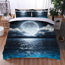 New 3D-printed Waves and Moon Pattern Bedding Set Down Duvet Cover Pillowcase Adult Children Bedroom Decoration Colorful Print 2024 - buy cheap