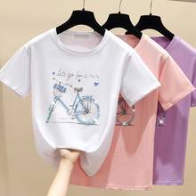 Ggight-Camiseta con estampado De cuentas para Mujer, Ropa Vogue De verano, Harajuku, De manga corta, estilo coreano, 2020 2024 - compra barato