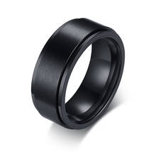 Классическое черное вращающееся обручальное кольцо из нержавеющей стали для мужчин на годовщину свадьбу 2024 - купить недорого