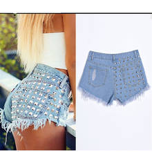 Compre Shorts jeans feminino da moda com borla, rasgado, de cintura alta,  sexy, estilo punk, para mulheres, 2019 na loja on-line CHICKEN TOE Dances  gown Store Store a um preço de 8.59