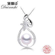 100% Natural Freshwater Pearl New Zircon Pendant 925 Sterling Silver Fashion Necklace Fine Jewelry Festival Gift For Women Hot 2024 - buy cheap