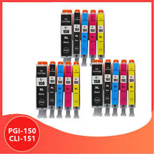 Cartucho de tinta Compatible con impresora canon PIXMA MG7510, 15 piezas, PGI150 CLI151, PGI 150, BLI 151, IP7210, iP8710, MX721, Ix6810 2024 - compra barato