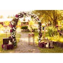 7x5FT открытая воздушная Свадебная церемония, вечеринка арка цветок дверь сад парк пользовательские фотостудия фон винил 220 см x 150 см 2024 - купить недорого