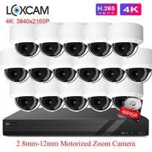 Loxcam-sistema de áudio, câmera ip de segurança 16 canais 4k poe nvr kit sony imx415 8mp à prova de vandalismo ip66 com zoom motorizado de 2.8mm-12mm 2024 - compre barato