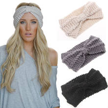 Fertile 2020 Winter Knotted Knitted Headband for Women Warmer Ear Solid Color Turban Hairband Women Hair Accessories 2024 - buy cheap