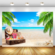MOCSICKA Summer Beach Backdrops for Photography Blue Sea and Sky Background Palm Trees Photo Backdrop for Photo Booth 2024 - buy cheap