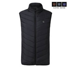 Colete masculino sem mangas para inverno, casaco de fibra de carbono aquecido elétrico de algodão acolchoado, colete casual 4xl as01 2024 - compre barato