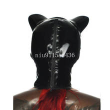 Latex Mask Rubber Unisex Hood Cosplay Cat woman Back Zipper Rubber Fetish Cosplay Mask Latex Headgear Customized XS-XXL 2024 - buy cheap