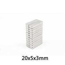 Imanes de bloque potentes de 20x5x3mm, hoja de imán de neodimio N35, 20x5x3mm, imán permanente NdFeB 20x5x3mm, 50 ~ 200 Uds. 2024 - compra barato