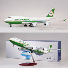 Novel 1/150 Scale 47CM Airplane Boeing B747 Aircraft Taiwan EVA AIR Airline Model W Light and Wheel Diecast Plastic Resin Plane 2024 - buy cheap