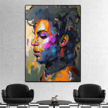 Pintura al óleo con retrato de cara sobre lienzo, póster de figura de personaje e impresiones, imágenes artísticas de pared modernas para decoración del hogar y la sala de estar 2024 - compra barato