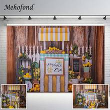 Mehofond Wooden Lemonade Stand Photography Background Summer Fresh Lemon Fruit Children Portrait Backdrop Photozone Photo Studio 2024 - buy cheap