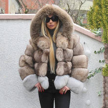 TOPFUR Real Fur Coat Women Winter Coat Women Natural Fox Fur Coat With Hooded Women Puls Size Real Genuine Leather Jacket Winter 2024 - buy cheap