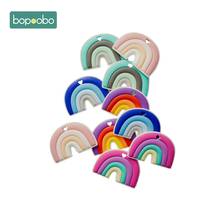 Bopoobo 5pc Silicone Rainbow Teether Baby Teethers Food Grade BPA Free Pacifier Chain Accessories For Chew Baby Teethers 2024 - buy cheap