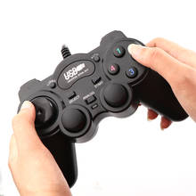 Controlador USB 2020 2.0/mando de juegos con cable, cuatro botones de Control, doble vibración para PC, ordenador portátil o Win7/8/10 XP/para Vista 2024 - compra barato