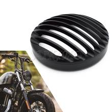 Grade para cobertura de farol de motocicleta, grade retrô cnc de 1/4 "5 3/4" para harley sportster xl 5.75 iron 3/4 04-14 personalizado xl1200c 883 48 2024 - compre barato