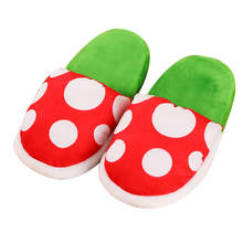 Two-dimensional Animation Game Peripheral Mario Piranha Slippers Warm Home Cute Cotton Shoes Ladies Funny Fashion In Winter 2024 - buy cheap