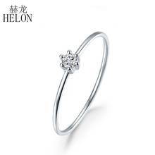 Helon anel de moissanite branca, 18k, laboratório feminino, diamante 100%, ajuste manual, presente de noivado, joias finas 2024 - compre barato