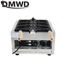 Dmwd peixes elétricos forma grande peixe cone waffle maker comercial boca aberta máquina de sorvete taiyaki muffin ferro forno 110 v 220 v 2024 - compre barato