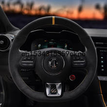 Car Steering Wheel Cover For MG 6 2017-20 Interior Accessories DIY Black Suede 2024 - buy cheap