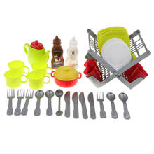 Conjunto de pratos e utensílios infantis, conjunto com escorredor, acessório de cozinha para crianças 2024 - compre barato