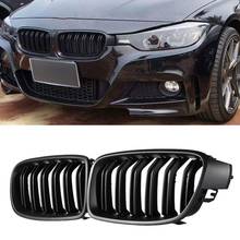 F30 Grill, Front Hood Kidney Grille For-BMW 3 Series F30 F31 F35 2012-2018 (Double Slat Matt Black Grill, 2-Pc Set) 2024 - buy cheap