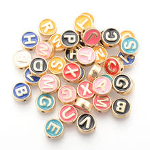 20PCS Dripping Oil Alphabet Letter Double Face Enamel Charms Gold Color 8mm Pendants Jewelry Making Handmade Craft Accessories 2024 - buy cheap