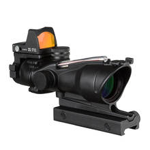 Visão ótica iluminada verde vermelho da fibra do retículo de cahevron do riflescope do escopo 4x32 ótico com a visão vermelha do ponto de rmr mini 2024 - compre barato