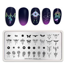 BORN PRETTY Stamping Plates Flowers Butterfly Pattern Rectangle Stainless Steel Nail Art Image Stamp Template Mandala Theme L001 2024 - buy cheap