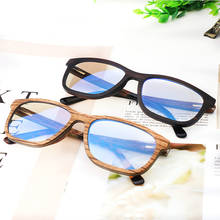 Classic Anti Blue Glasses Computer Ebony Zebra Wood Optical Frame Retro Handmade Eyewear 2024 - buy cheap