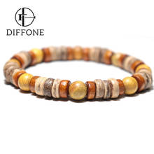 Diffone-pulsera de cuentas de madera Natural para Hombre, brazalete de Yoga, oración, accesorios, regalo, 2020 2024 - compra barato