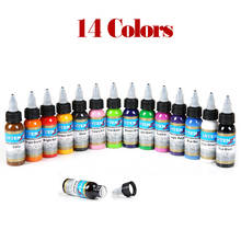 High Quality 14 Colors Permanent Tattoo Ink MakeUp Paint  Tattoo Pigment Body Painting Tools 1oz/Botttle Beauty Ink  supplies 2024 - buy cheap