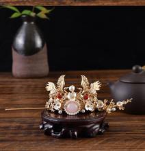 Ancient Style Double Flying Crane Hairpin Step Shake Tassel Hair Crown Hairpin Classical Hanfu Hair Accessories 2024 - buy cheap