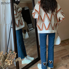 Y2K Jeans Women Heart-hole Spring Harajuku Casual BF Ankle-Length Tassel All-match Ulzzang Hipster Korean Streetwear Lovely Soft 2024 - buy cheap