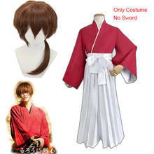 Himura-fantasia de kenshin para homens e mulheres, inclui peruca e conjunto completo de kimono para halloween 2024 - compre barato