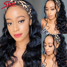 Sleek Body Wave Headband Wig Human Hair Easy Half Wig Brazilian Remy Hair Headband Wig Natural Hair Machine Wig 2024 - buy cheap