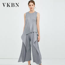 VKBN Women Sweat Suit Set Pullover O-Neck Elastic Waist Sleeveless T-shirts and Pants Women Two Piece Outfits 2024 - buy cheap