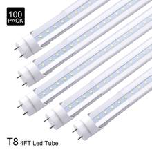 100Pack T8 4 Foot Led Tube 22W T8 4FT Led Light Bulbs Dual-end Powered 4' Led Shop Light Fluorescent Replacement 85-277V 6000K 2024 - buy cheap