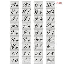 36pcs/set Letter Alphabet Stencil Wall Painting Wood DIY Drawing Template Craft 2024 - buy cheap