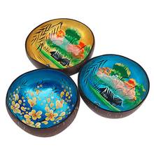 Natural Coconut Shell Eco-friendly Soup Salad Noodles Rice Fruit Bowl Handicraft  Decorative Dish Tray Tableware 2024 - buy cheap