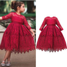 Christmas Dress For Girls Lace Princess Dress Winter Kids Long Sleeve Embroidery Tutu Ball Gown Children New Year Party Costume 2024 - buy cheap