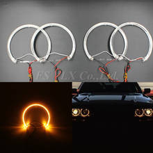 FSYLX 2sets LED Angel Eyes for BMW E46 E39 E38 E36 Projector Yellow SMD LED halo rings kit angel eyes for bmw e46 4*131mm 2024 - buy cheap