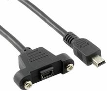 Панельное крепление LBSC типа USB 2,0 USB Mini B штекер к USB Mini B гнездовой кабель с винтами 1 фут черный 2024 - купить недорого
