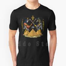 Camiseta de algodón para hombre, camisa de S-6Xl de algodón, Dios Egipcio Anubis, Ojo de Horus, Ankh, Faraón Egipcio, dios egipcio, rey egipcio 2024 - compra barato