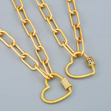 Collar de corazón de cristal para mujer, cadena de oro con cierre de mosquetón, joyería Punk, regalo al por mayor 2024 - compra barato