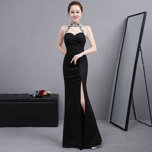 2020 Fashion Evening Dresses Qi Pao Women Chinese Traditional Dress Qipao Promotion Robe Orientale Mermaid Sexy Cheongsam Black 2024 - buy cheap