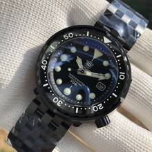 Steeldive-Reloj de buceo negro PVD Tuna para hombre, accesorio superluminoso, automático, mecánico, NH35, 300M, de cristal de zafiro 2024 - compra barato